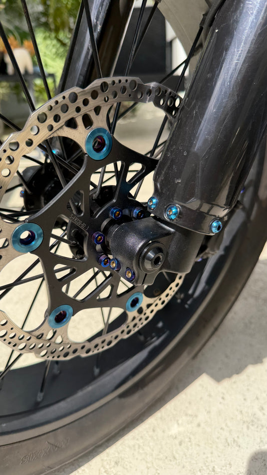 rotor bolts installed on rotor