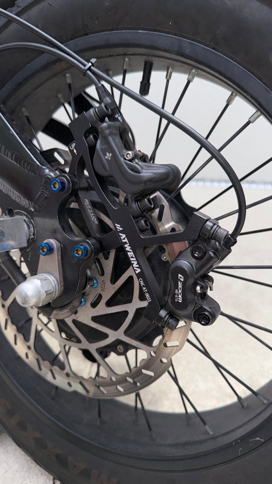 brake mount ittnaium bolts installed on bike