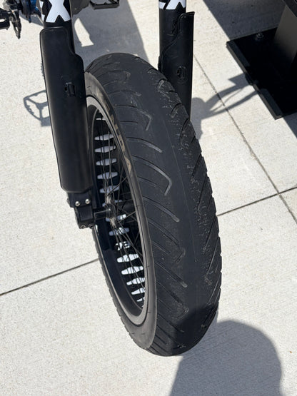Close up of front kenda kraze tire tread