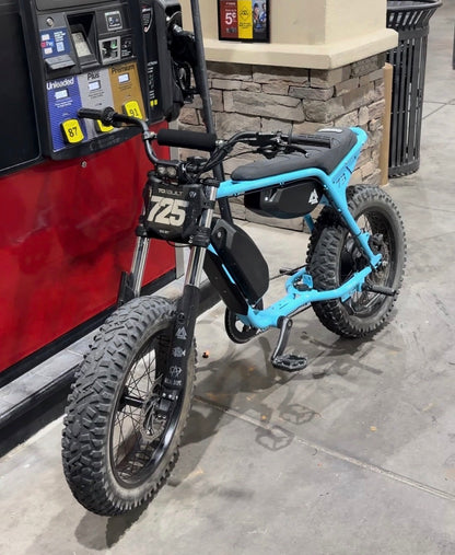 blue super73 with timoto full titnaium kit