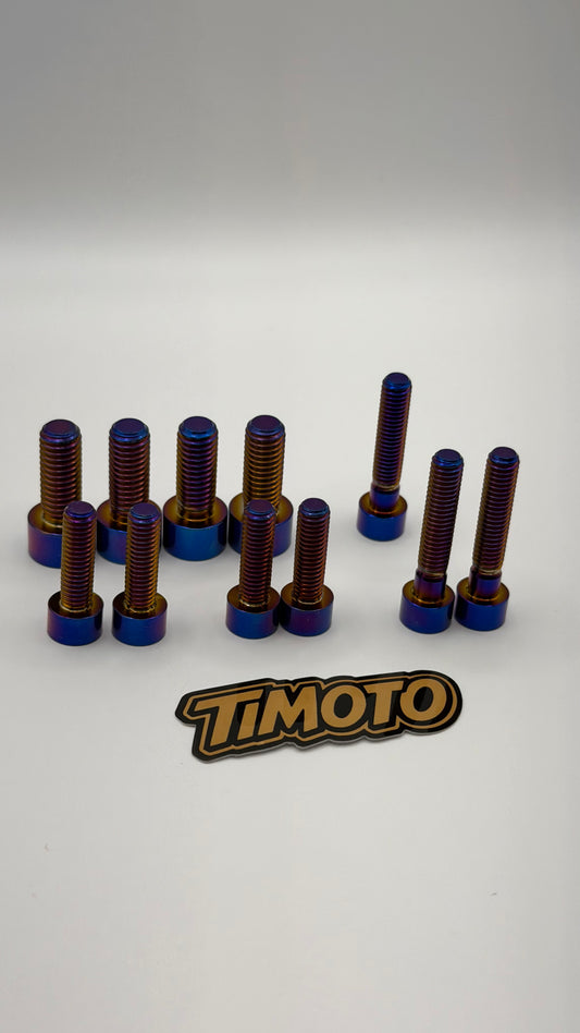 Set of metal screws with TIMOTO branding on a white background
