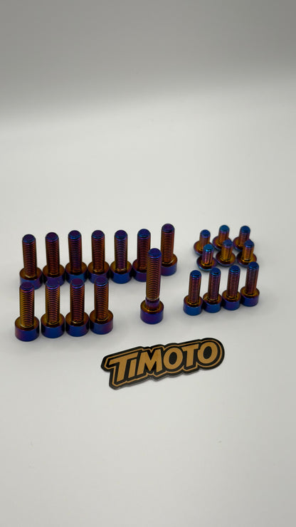Set of metal bolts with TIMOTO branding on a white background